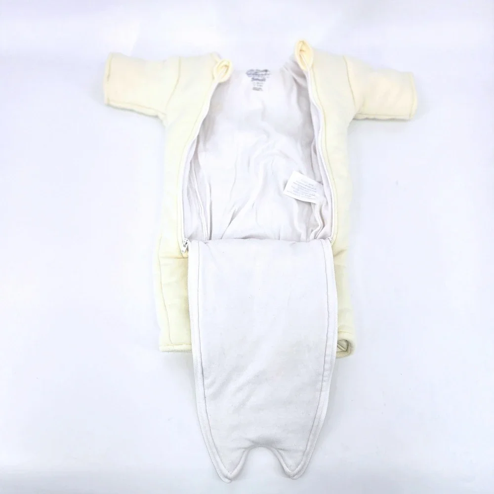 Baby Merlins Magic Sleepsuit Cream Cotton Swaddle Transition Small 3-6 Months